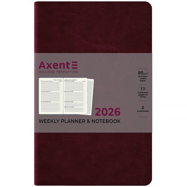 Щотижневик 2026 Axent Partner City Soft 8521-26-05-A, 125x195 мм, коричневий 8521-26-05-A фото