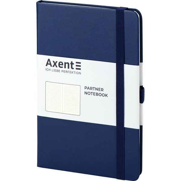 Книга записна Axent Partner 8306-02-A, A5-, 125x195 мм, 96 аркушів, крапка, тверда обкладинка, темно-синя 8306-02-A фото