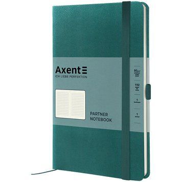 Книга записна Axent Partner 8201-63-A, 125*195 мм, 96 аркушів, клітинка, лазурна 8201-63-A фото