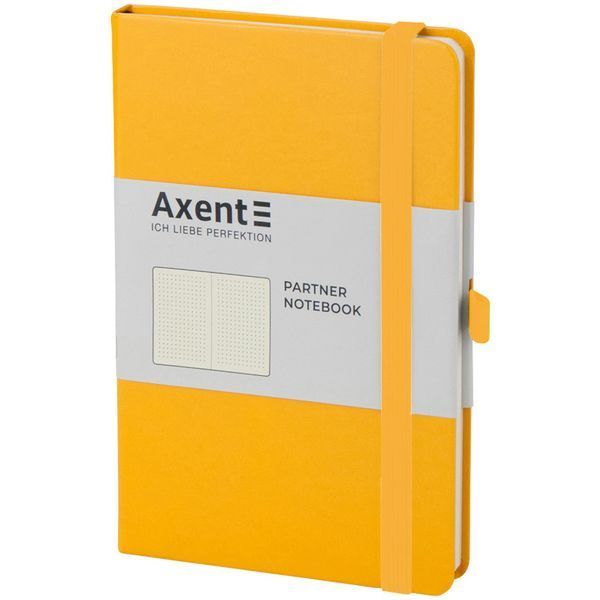 Книга записна Axent Partner 8306-08-A, A5-, 125x195 мм, 96 аркушів, крапка, тверда обкладинка, жовта 8306-08-A фото