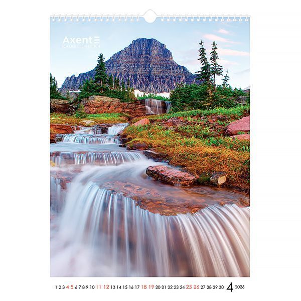 Календар настінний 2026 Axent Waterfalls 8804-26-2-A, А3 8804-26-2-A фото