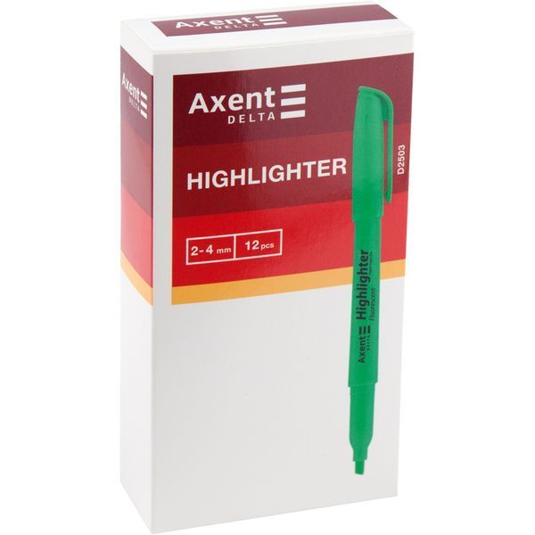 Маркер Axent Delta Highlighter D2503-08, 2-4 мм, клиноподібний жовтий D2503-08 фото