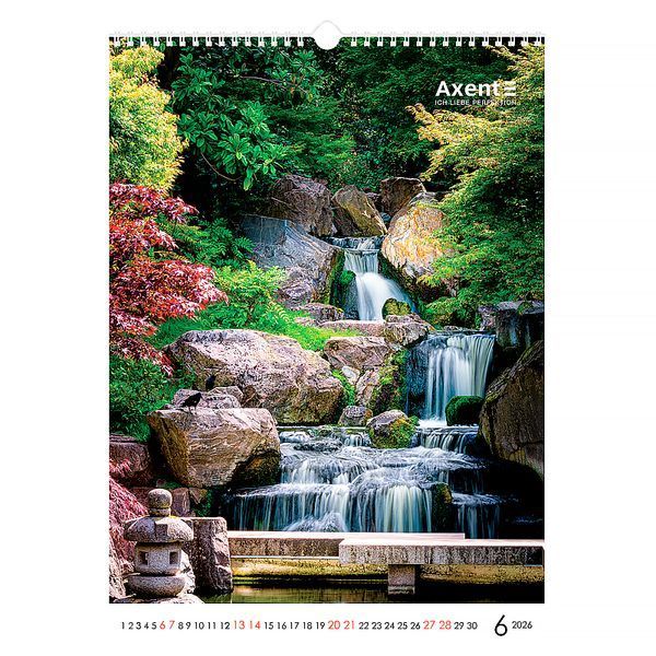 Календар настінний 2026 Axent Waterfalls 8804-26-2-A, А3 8804-26-2-A фото
