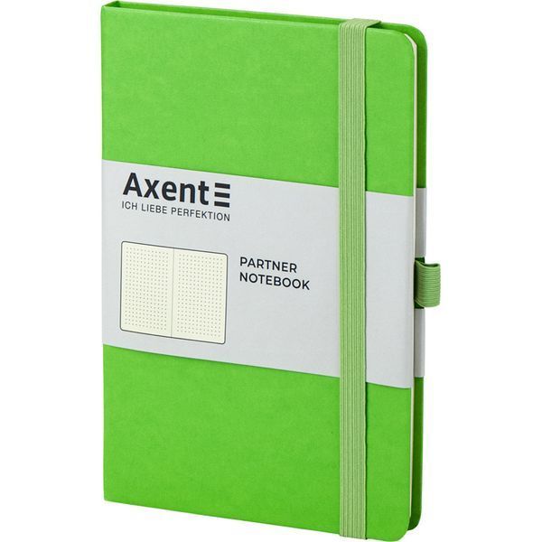 Книга записна Axent Partner 8306-09-A, A5-, 125x195 мм, 96 аркушів, крапка, тверда обкладинка, салатова 8306-09-A фото