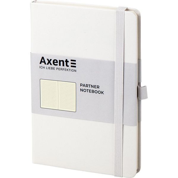 Книга записна Axent Partner 8306-21-A, A5-, 125x195 мм, 96 аркушів, крапка, тверда обкладинка, біла 8306-21-A фото