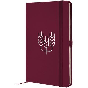 Книга записна Axent Partner Колоски 8201-46-8-A, 125x195 мм, 96 аркушів, клітинка, винна 8201-46-8-A фото
