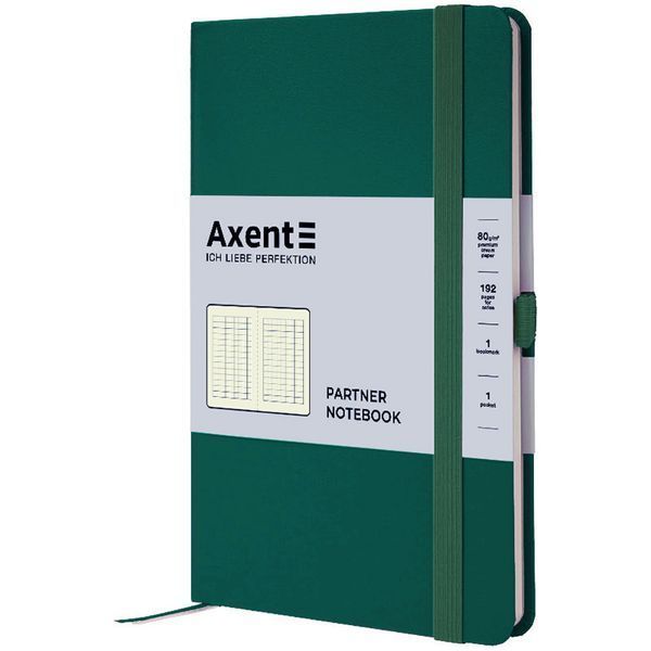 Книга записная Axent Partner 8201-61-A, 125x195 мм, 96 листов, клетка, зеленый лес 8201-61-A фото