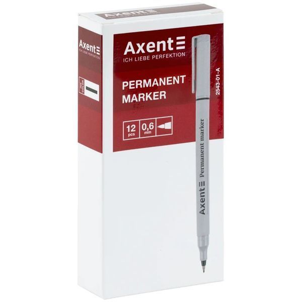 Маркер Axent Permanent 2543-01-A, 0,6 мм, черный 2543-01-A фото