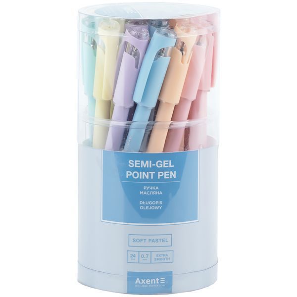 Ручка масляна Axent Soft Pastel AB1102-02-A, 0.7 мм, синя AB1102-02-A фото