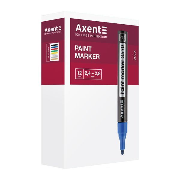 Маркер Axent Paint 2570-21-A, 2.4-2.8 мм, круглий білий 2570-21-A фото