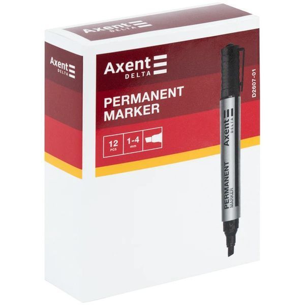 Маркер Axent Standard D2607-01, 1-4 мм, черный D2607-01 фото