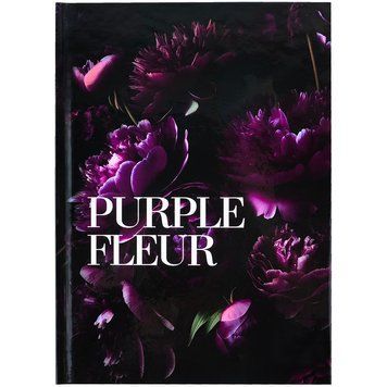 Книга записна Axent Purple fleur 8459-2-A, А5, 96 аркушів, клітинка, тверда обкладинка 8459-2-A фото