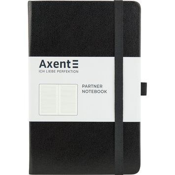 Книга записна Axent Partner 8308-01-A, A5-, 125x195 мм, 96 аркушів, лінія, тверда обкладинка, чорна 8308-01-A фото