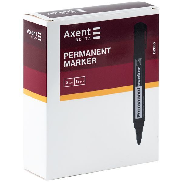 Маркер Axent Delta Permanent D2605, 2 мм, круглый, красный D2605-06 фото