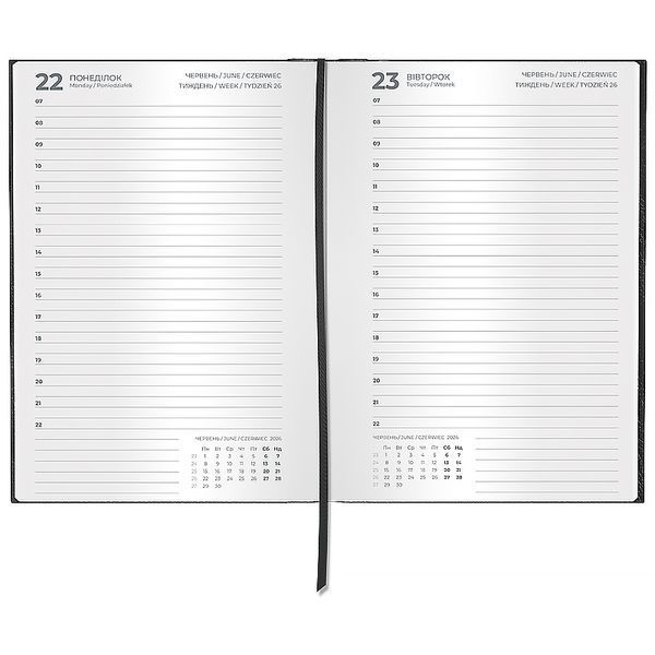 Щоденник 2026 Axent Classic Style 8840-26-1-A, 145x210 мм, чорний 8840-26-1-A фото