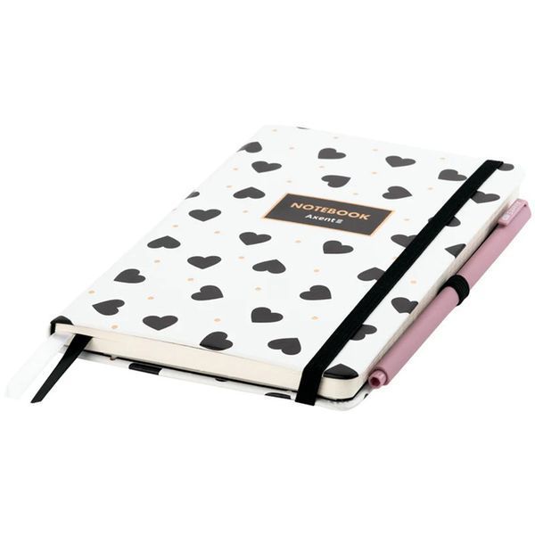 Книга записна Axent Partner Black and White 8621-10-A, 125x195 мм, 96 аркушів, клітинка 8621-10-A фото