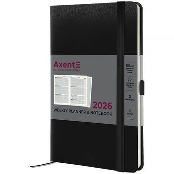 Еженедельник 2026 Axent Partner Strong 8505-26-01-A, 125x195 мм, черный 8505-26-01-A фото