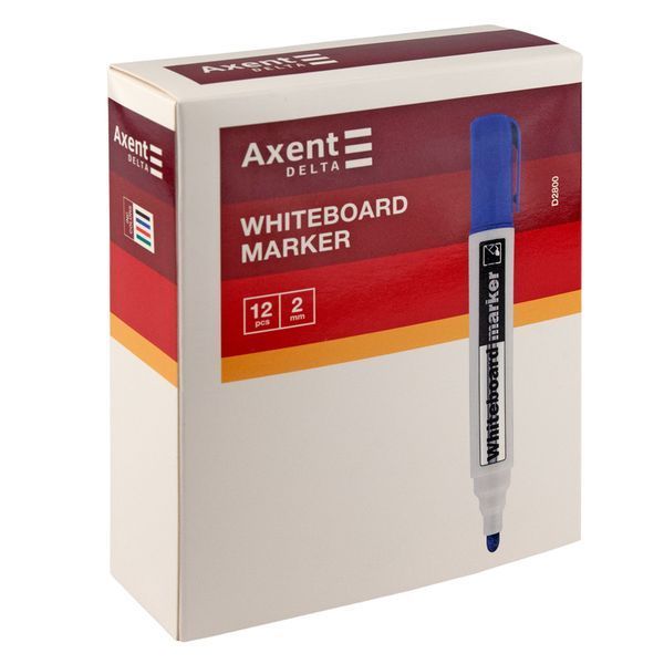 Маркер Axent Delta Whiteboard D2800-06, 2 мм, круглий червоний D2800-06 фото