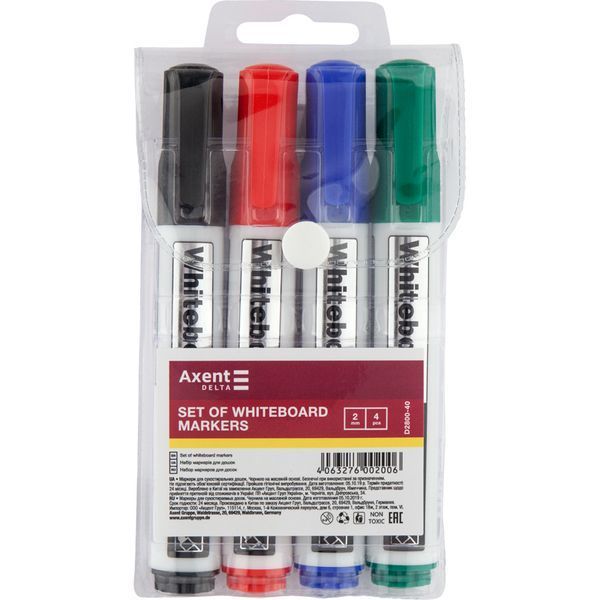 Маркер Axent Delta Whiteboard D2800-40, 2 мм, круглий асорті D2800-40 фото