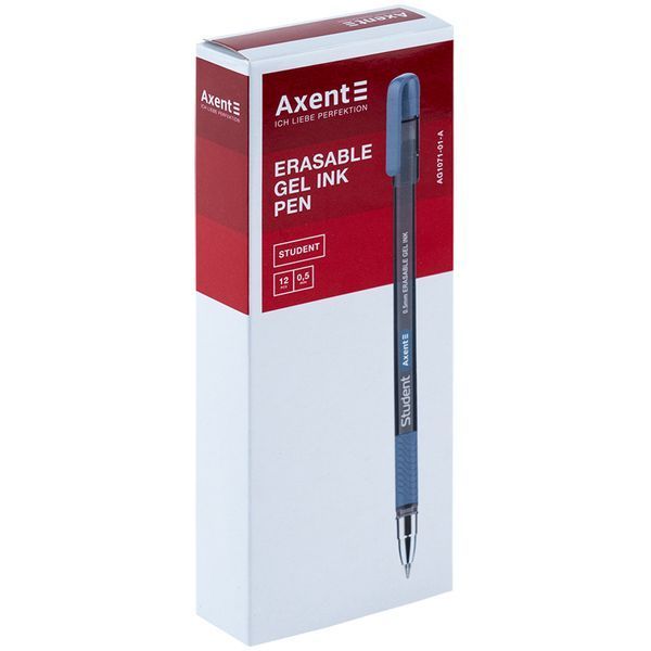 Ручка гелева "пиши-стирай" Axent Student AG1071-01-A, 0.5 мм, чорна AG1071-01-A фото