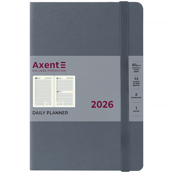 Щоденник 2026 Axent Partner Strong 8819-26-62-A, 145x210 мм, сірий 8819-26-62-A фото