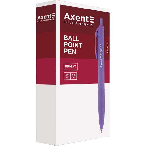 Ручка шариковая автоматическая Axent Bright AB1079-02-A, 0.7 мм, синяя AB1079-02-A фото