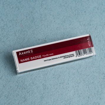 Бейдж акриловий на шпильці Axent 4514-A, 75х20 мм 4514-A фото