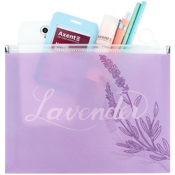 Папка на молнии zip-lock Axent 1498-36-A Lavender-1, А5+ 1498-36-A фото
