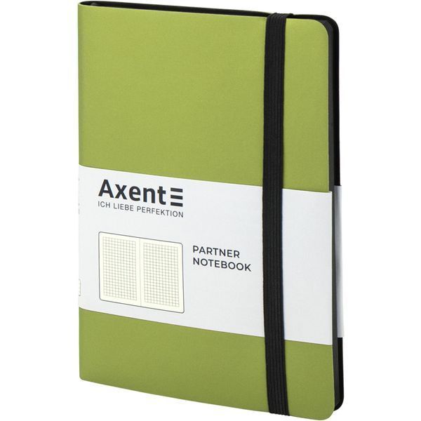 Книга записна Axent Partner Soft 8206-09-A, A5-, 125x195 мм, 96 аркушів, клітинка, гнучка обкладинка, салатова 8206-09-A фото