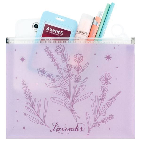 Папка на блискавці zip-lock Axent 1498-37-A Lavender-2, А5+ 1498-37-A фото