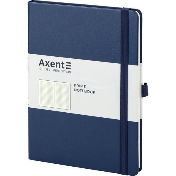 Книга записна Axent Partner Prime 8305-02-A, A5, 145x210 мм, 96 аркушів, клітинка, тверда обкладинка, темно-синя 8305-02-A фото