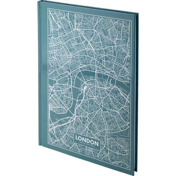 Книга записна Axent Maps London 8422-516-A, A4, 210x295 мм, 96 аркушів, клітинка, тверда обкладинка, бірюзова 8422-516-A фото