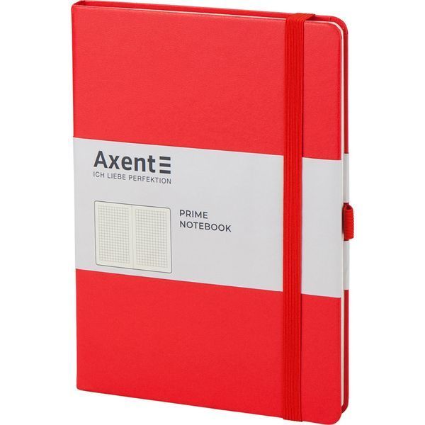 Книга записна Axent Partner Prime 8305-06-A, A5, 145x210 мм, 96 аркушів, клітинка, тверда обкладинка, червона 8305-06-A фото
