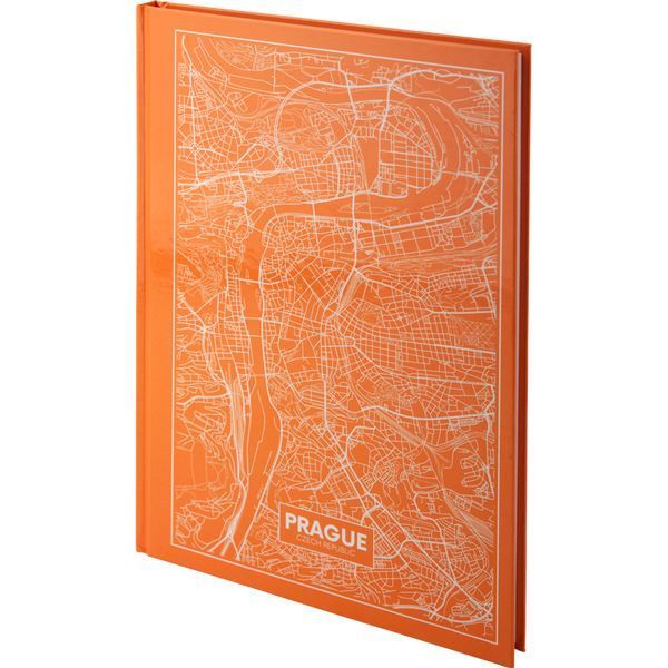 Книга записна Axent Maps Prague 8422-542-A, A4, 210x295 мм, 96 аркушів, клітинка, тверда обкладинка, персиковий 8422-542-A фото