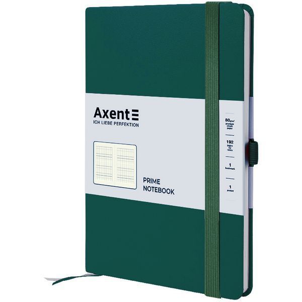 Книга записна Axent Partner Prime 8305-61-A, 145x210 мм, 96 аркушів, клітинка, зелений ліс 8305-61-A фото
