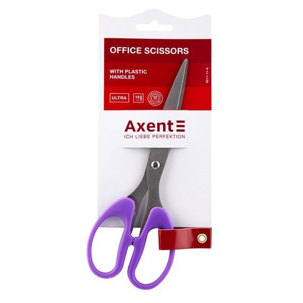 Ножиці Axent Ultra 6211-11-A, 19 см, з пластиковими ручками, фіолетові 6211-11-A фото