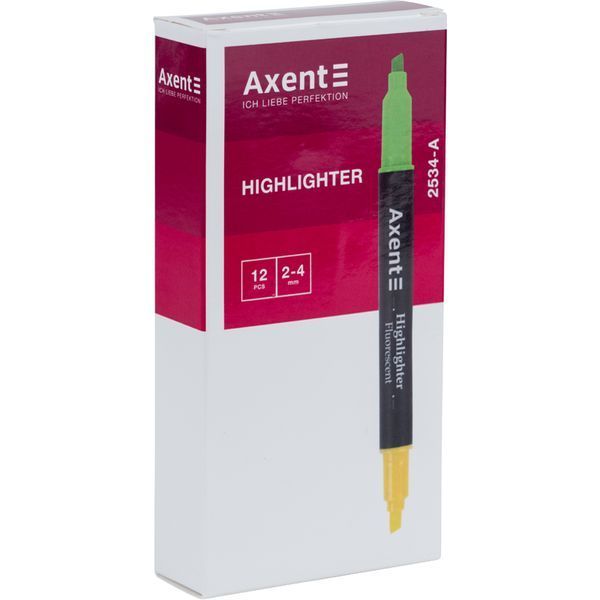 Маркер Axent Highlighter Dual 2534-02-A, 2-4 мм, клиноподібний, блакитний+жовтий 2534-02-A фото